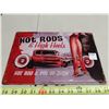 Image 1 : 8 x 11 3/4" Tin Sign "Hot Rods + High Heels"