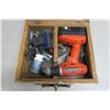 Image 2 : Wooden Box w/ Black & Decker Cordless Drill - Comes with Battery & Charger