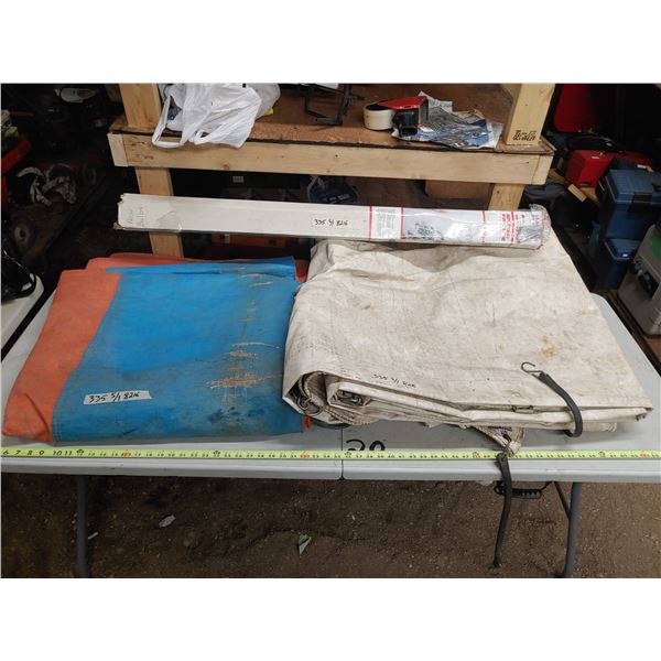 2 Heavy Duty Tarps and 2 New Fluro Lights