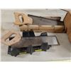 Image 2 : Wooden Fruit Box, 2 Saws With Miter Boxes and Snow Brush
