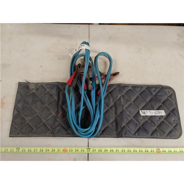 Booster Cables and Truck Grill Cover