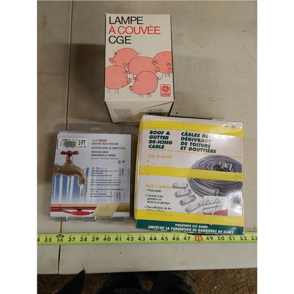 Heat Tape, Roof and Gutter De Icer and Brooder Lamp