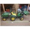 Image 1 : Children's John Deere Tractor W/ Loader and Hay Wagon