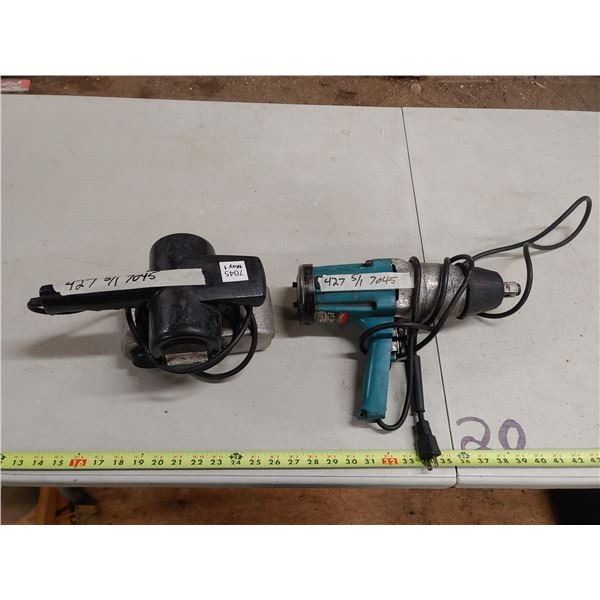 Belt Sander and Makita Electric Impact (Handle Needs Repair)