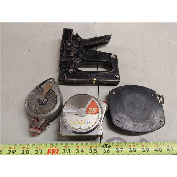 Misc. Lot Chalk Line, Tape Measures and Stapler
