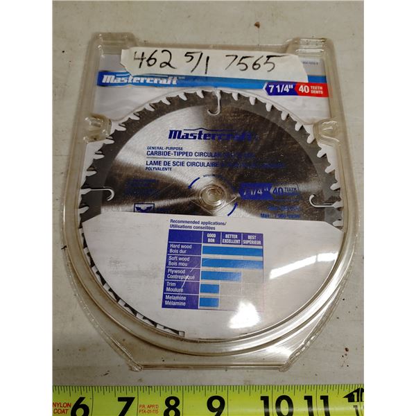Mastercraft 7 1/4” 40 Tooth Blade  NEW