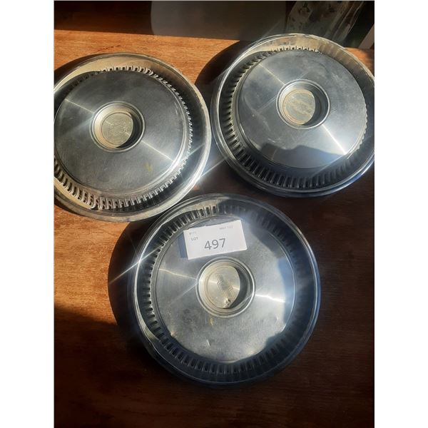 3 14" Chev Hubcaps