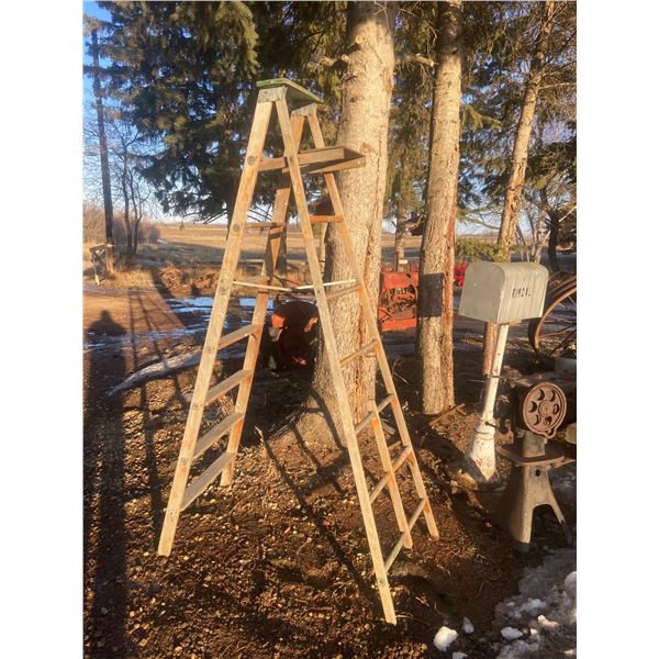 Wooden Step Ladder 84" Tall Open