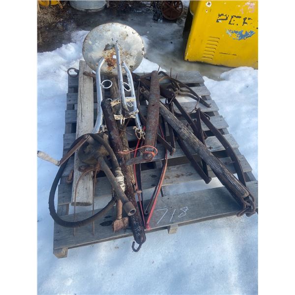 Pallet of Buggy Seat Springs Wooden & Metal Eveners Etc.