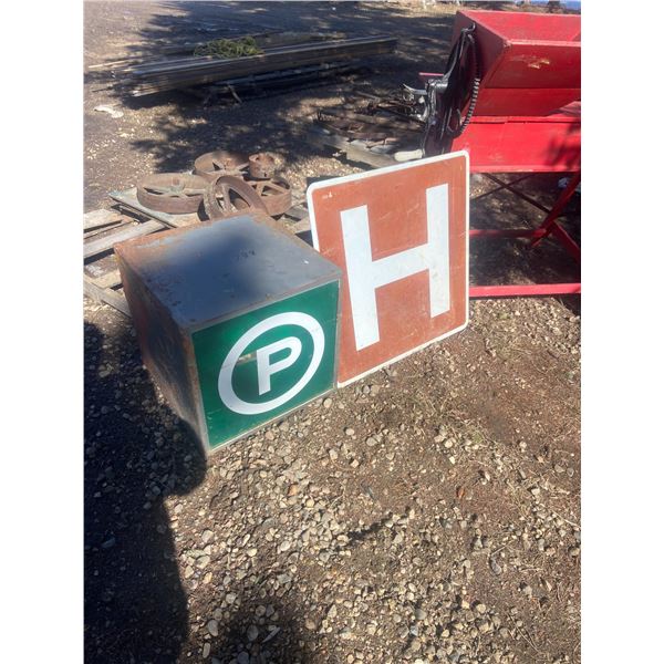 Parking Sign Cube - 20" X 20" Metal Sign 30 X 30