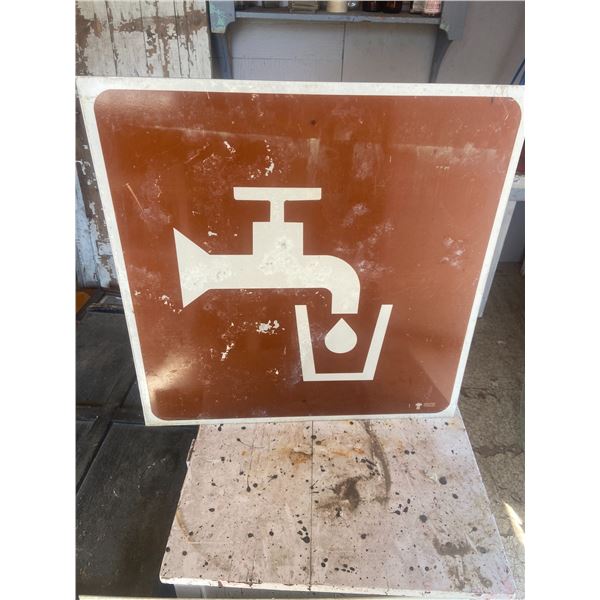 Water Tap Sign Metal - 24" X 23"