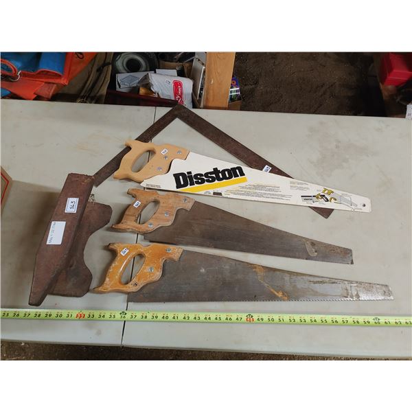 Anvil and Square + 3 Hand Saws