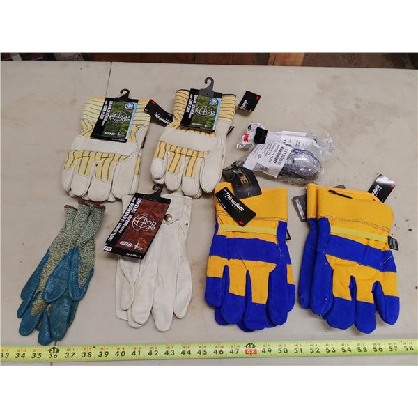 6 Pairs of New Gloves and 2 Pairs of Safety Glasses