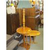 Image 2 : PINE FLOOR LAMP WITH TABLE & THE SMALL OVAL PINE TABLE