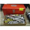 Image 1 : RED TOOLBOX WITH SOCKETS & BOX OF MISC. WRENCHES, SCREWDRIVERS, ETC.