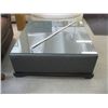 Image 2 : SQUARE LEATHER GLASS TOPPED COFFEE TABLE