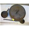 Image 1 : CAST IRON POT, FRY PAN & LADLE