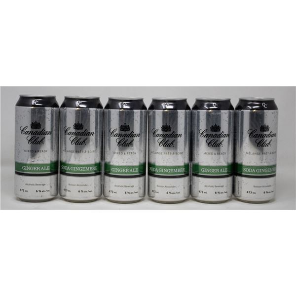 6 CANS OF CANADIAN CLUB MIXED & READY GINGERALE 6 CANS OF CANADIAN CLUB MIXED & READY GINGERALE