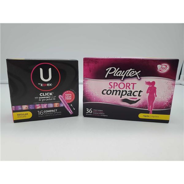 Playtex Regular Sport Compact 360 Protection x 36 Tampons U by Kotex Regular - 16 Compact Tampons