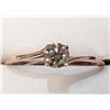 Image 1 : 10K Rose Gold Diamond(0.32Ct,I1,Brown) With A Bypass Shank, Solitaire Ring (~Size 6.5) (~weight 1.08
