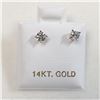 Image 4 : 14K White Gold Diamonds(0.3Ct,I1-I3,F-G) Unisex Cast Stud Earrings (~weight 0.51g), Made in Canada, 