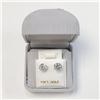 Image 6 : 10K White Gold Moissanites(1.5ct) Lady'S Hand Assembled Stud Earrings (~weight 0.68g), Made in Canad
