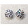 Image 1 : 10K White Gold Moissanites(1.52ct) Lady'S Cast Stud Earrings (~weight 0.72g), Made in Canada, Apprai
