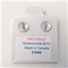 Image 5 : 14K White Gold Diamonds(0.8Ct,Si1-Si2,H-I) Stud Earrings (~weight 0.82g), Made in Canada, Appraised 