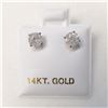 Image 4 : 14K White Gold Diamonds(0.78Ct,I1-I3,G-H) Unisex Cast Stud Earrings (~weight 0.67g), Made in Canada,