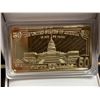 Image 2 : Federal Reserve Note commemorative $50.00 USA Wafer Bar gold clad