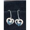 Image 2 : Ladies .925 Silver with .68 Carat Diamonds Heart Shaped Earring set with Appraisal $1000.00
