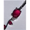 Image 3 : Natural Ruby 6.48 Oval Cut Ladies .925 Silver Tennis Bracelet with Appraisal certificate $1700.00