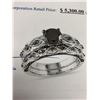 Image 5 : Ladies 10K White Gold Round Cut 1.42 Carat Black Diamond Solitaire Wedding Set SI-I Grade Diamond Ap