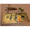 Image 1 : Golden Bundle with 2 large vials golden flake material, BitCoin Commemorative Medallion and Gold Cla