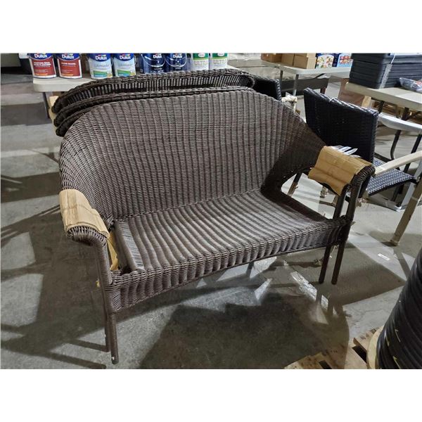 Woven Chaise Patio Bench