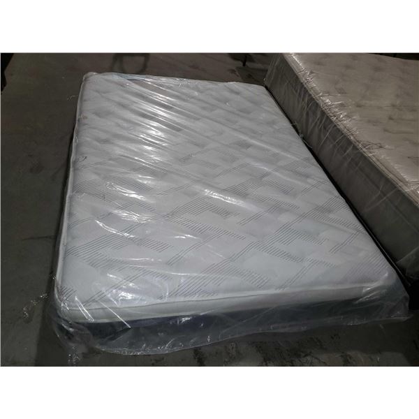Pocket Coil Plush Queen Size Mattress in plastic