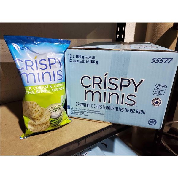 Crispy Minis Brown Rice Chips- Sour Cream & Onion (12 x 100g)