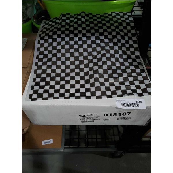 Black Check Sheets Basketliner (12in x 12 in 2000 shts)