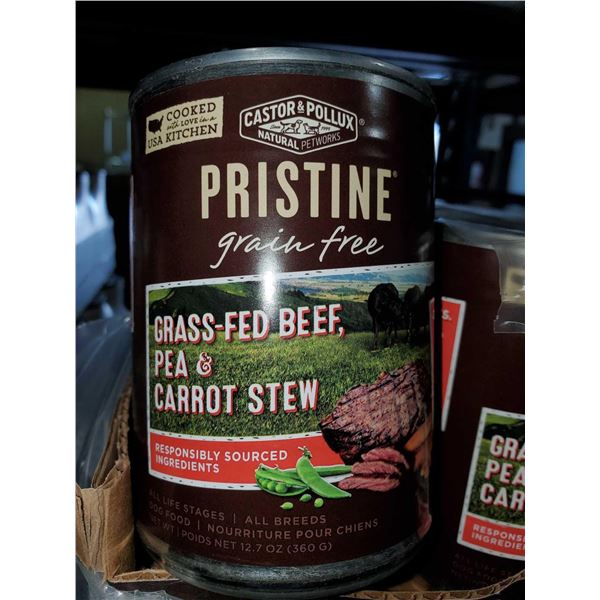Pristine GF Grass-Fed Beef, Pea & Carrot Stew Dog Food (12 x 360g)