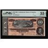 Image 1 : 1864 $10 Confederate States of America Note T-68 PMG About Uncirculated 55EPQ