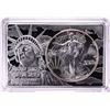 Image 1 : 1987 $1 American Silver Eagle Coin & 2oz Silver Bar Set