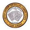 Image 1 : .999 Silver Four Queens Casino Hotel Las Vegas $10 Limited Edition Gaming Token