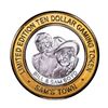 Image 1 : .999 Fine Silver Sam's Town Casino Las Vegas $10 Limited Edition Gaming Token