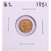 Image 1 : 1851 $1 Liberty Head Gold Dollar Coin