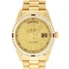 Image 2 : Rolex Men's 18KT Yellow Gold Champagne Diamond & Ruby Quickset President Wristwatch