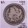 Image 1 : 1888-O Hot Lips $1 Morgan Silver Dollar Coin