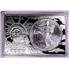 Image 1 : 1996 $1 American Silver Eagle Coin & 2oz Silver Bar Set