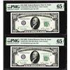 Image 1 : Lot of (2) Consecutive 1950 $10 Federal Reserve Notes STL PMG Gem Uncirculated 65EPQ