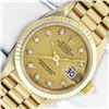 Rolex Ladies 18KT Yellow Gold Champagne Diamond President Wristwatch
