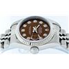 Image 3 : Rolex Ladies Stainless Steel Brown Diamond Quickset Datejust Wristwatch